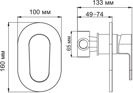 Смеситель Wasserkraft Donau 5351 С ВНУТРЕННЕЙ ЧАСТЬЮ, для душа - 5