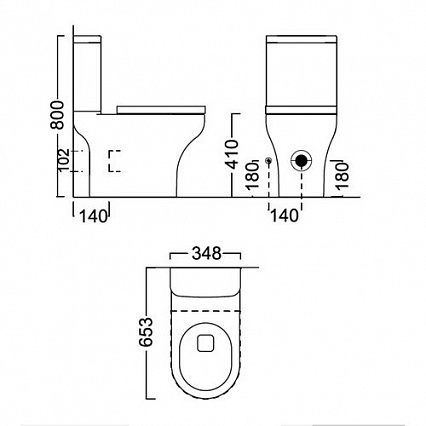 Унитаз BUONGIORNO напольный безободковый с крепежом без сиденья (сиденье PLMR.SEAT.02\WHT) BG.wc.01 - 2