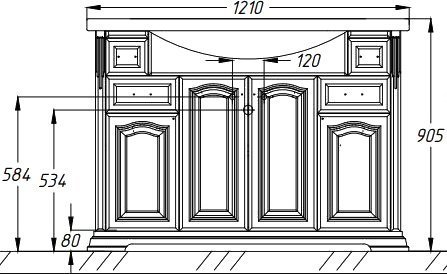 Тумба с раковиной Opadiris Риспекто 120 нагал - 3