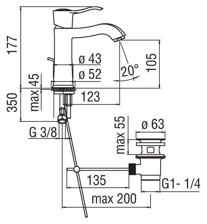 Смеситель Nobili Sofi для раковины SI98118/1CR - 2