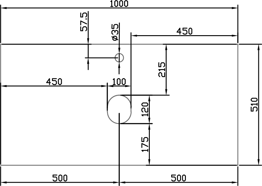 Столешница с раковиной DIWO Элиста 100 чёрный мрамор, с раковиной Moduo 50 Square 555731 - 8