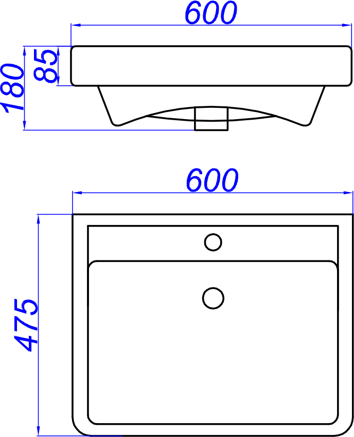 Тумба с раковиной Aqwella Neo 60 напольная - 6