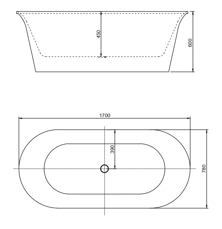 Акриловая ванна Aquanet Smart 261053 170x80, черная глянцевая 88778-GB - 2