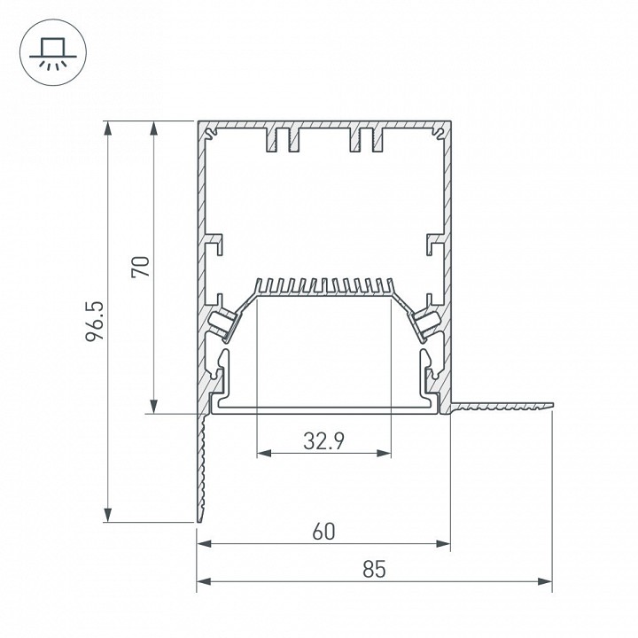 Профиль Arlight SL-LINIA55-FANTOM-EDGE-2000 ANOD 027162 - 1