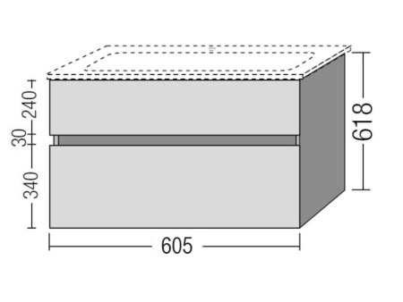 Тумба под раковину Villeroy&Boch Verity Line 60 черная матовая B66400VC - 1