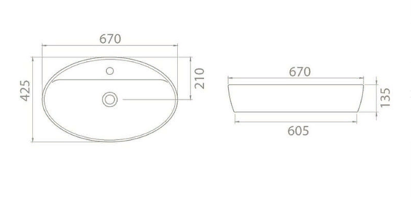 Мебельная раковина Opadiris One 67 белая Z0000011155 - 1