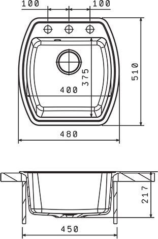 Мойка кухонная Florentina Нире 480 коричневый 20.190.B0480.105 - 1