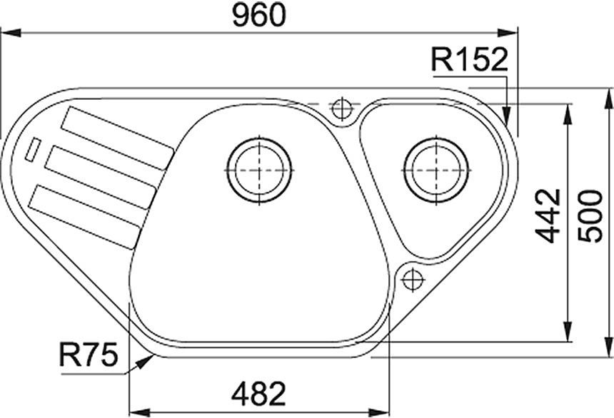 Мойка кухонная Franke AZG 661-E графит 114.0489.399 - 3