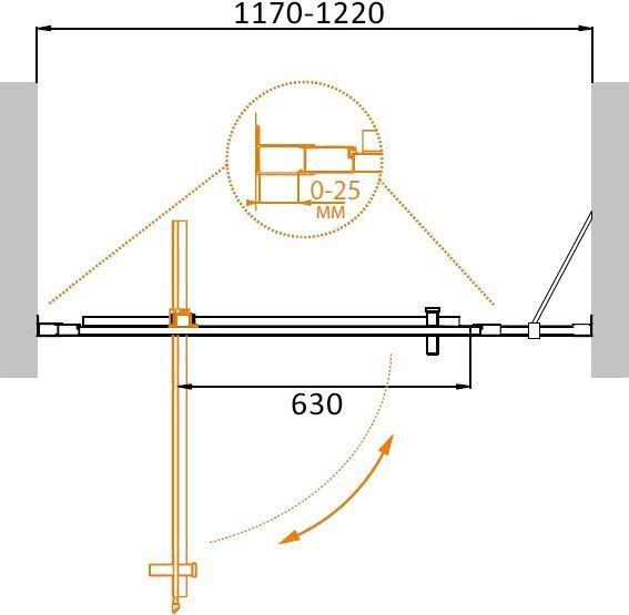 Душевая дверь в нишу Cezares Molveno BA 11 90+30 C Cr IV MOLVENO-BA-11-90+30-C-Cr-IV - 2