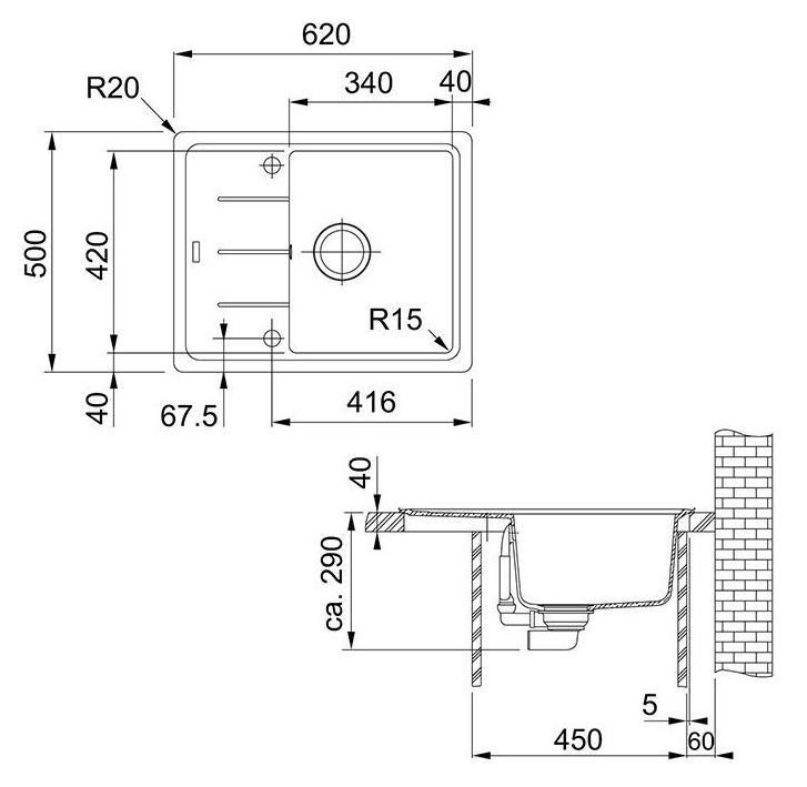 Мойка кухонная Franke Basis BFG 611C бежевый 114.0280.846 - 3