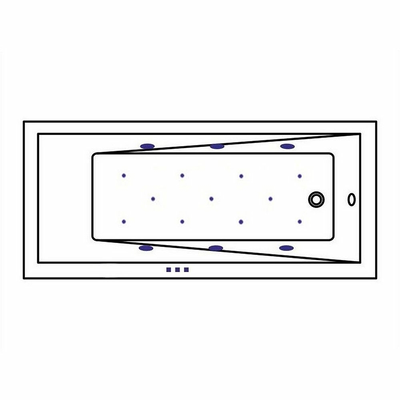 Ванна акриловая WHITECROSS Wave Slim Relax 180x80 с гидромассажем белый - бронза 0111.180080.100.RELAX.BR - 6
