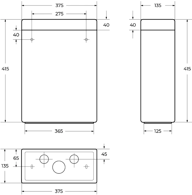 Бачок для унитаза Cezares Stylus  белый, глянцевый  CZR-151-T - 3