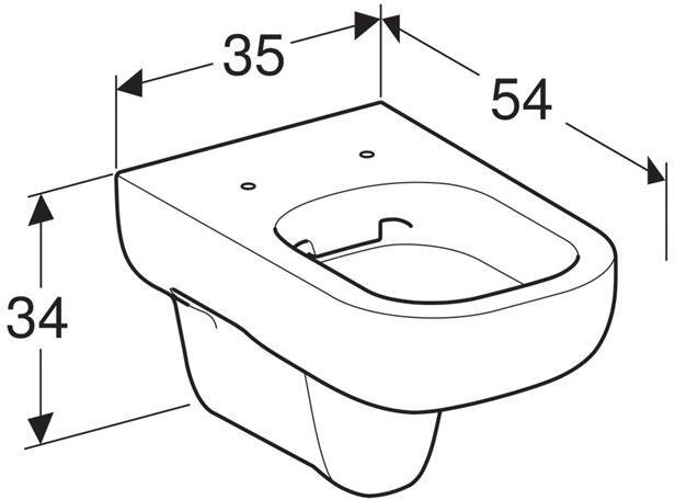 500.210.01.1 Geberit Smyle Унитаз подвесной безободковый Rimfree®, глубина 54 см - 2