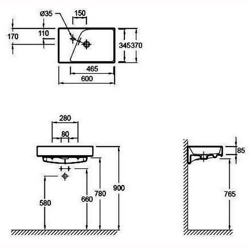 Раковина Jacob Delafon Rythmik EXR112 60 см EXR112-00 - 1