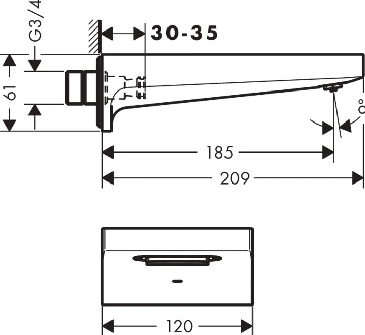 Излив Hansgrohe Metropol 32543000 для ванны - 1