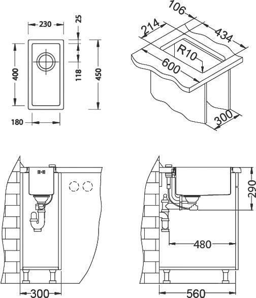 Дополнительная мойка Alveus Quadrix 10 1102602 - 3