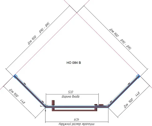 Душевой уголок RGW Hotel HO-084-W 90x90 профиль белый стекло прозрачное 350608499-15 - 4