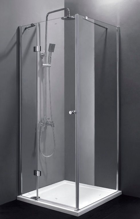 Душевой уголок Cezares Verona 100х100 хром стекло рифленое VERONA-W-A-1-100-P-Cr-L - 2