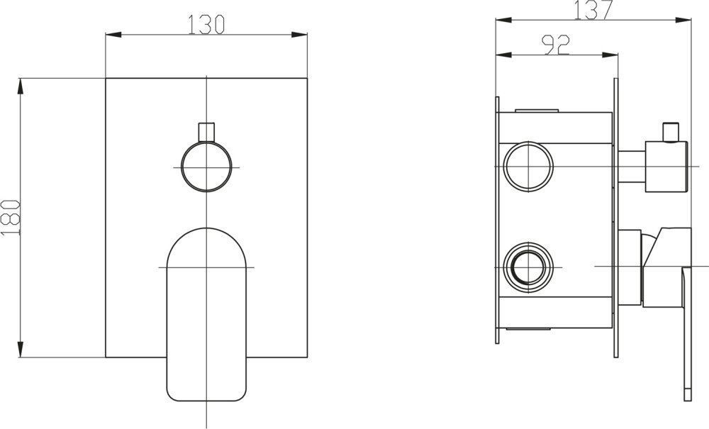 Смеситель BelBagno Nova NOV SDMC IN С ВНУТРЕННЕЙ ЧАСТЬЮ, для ванны с душем NOV-SDMC-IN - 1