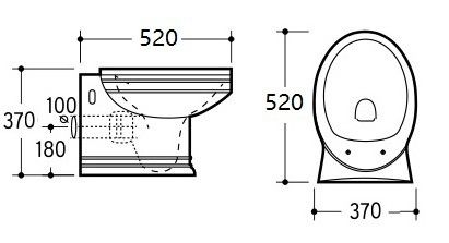 Унитаз подвесной Ceramalux Classic белый  4288 - 1