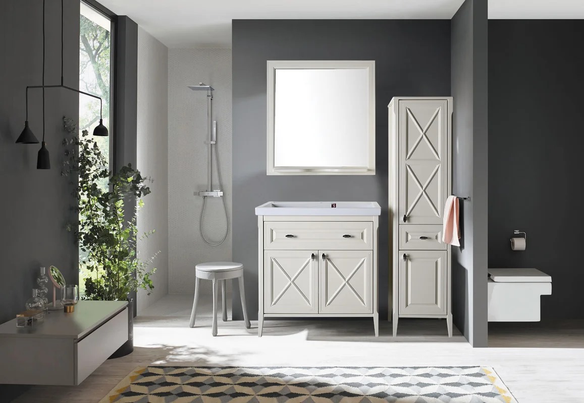 Шкаф-пенал для ванной ASB-Woodline Монте 40 R, бежевый 10801 БЖ - 3