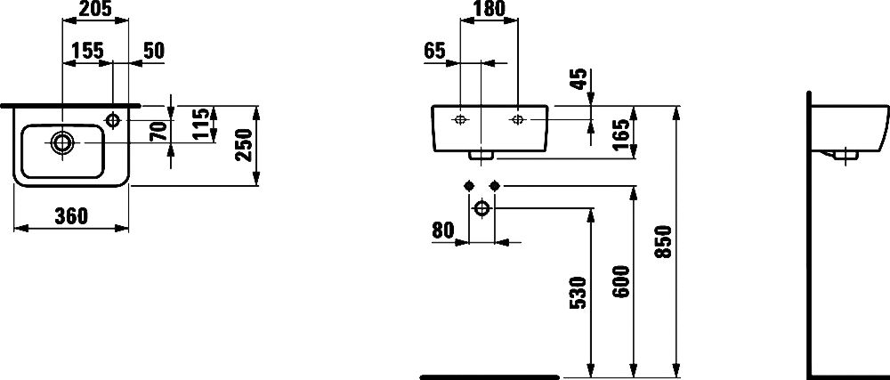 Рукомойник Laufen Pro A 8.1695.5.000.106.1 - 2