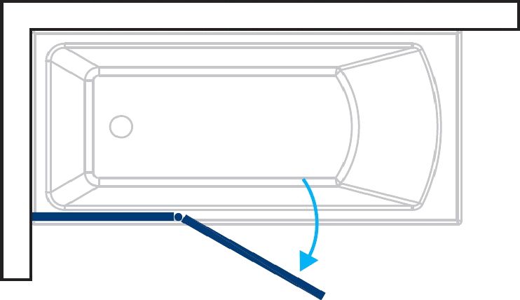 Шторка на ванну Koller Pool Waterfall Line QP95 L Chrome Clear QP95(left) chrome,clear - 2