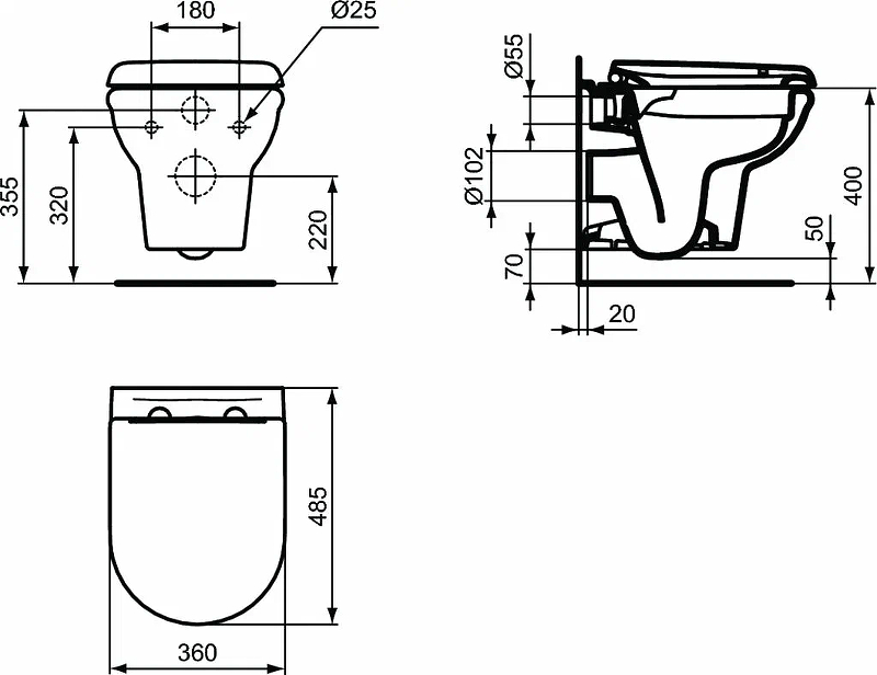 Комплект Ideal Standard Prosys Exacto  X042601 - 3