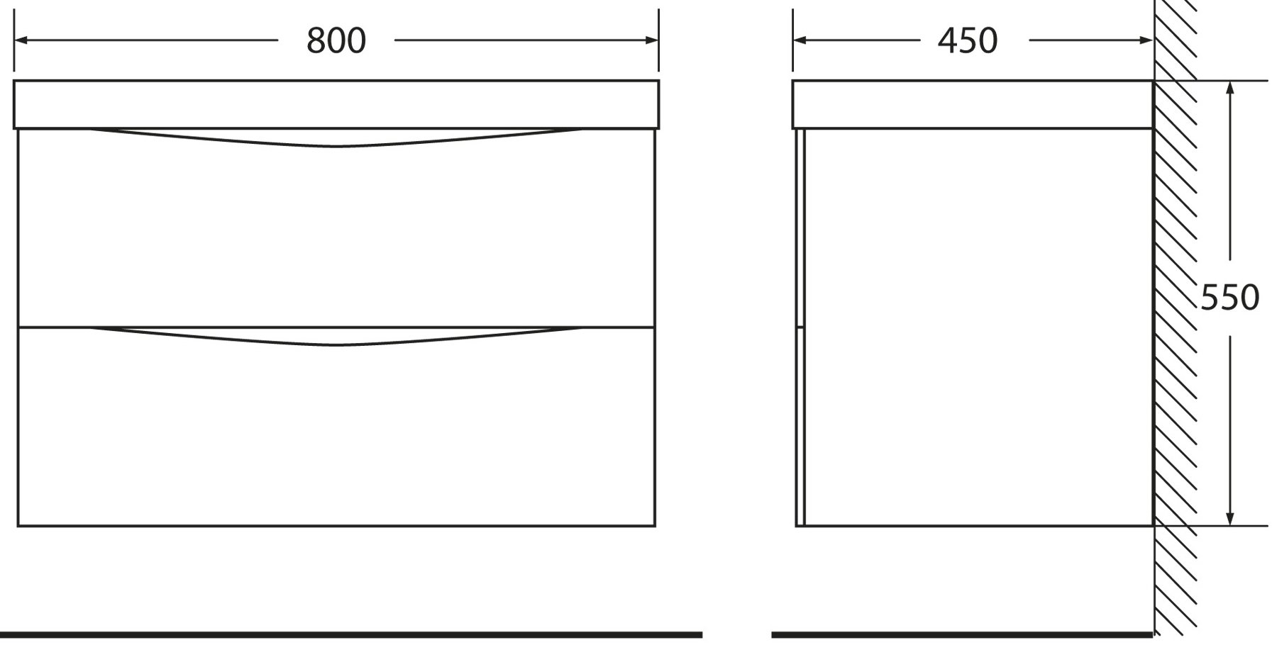 Тумба с раковиной BelBagno Marino 80 nero lucido - 2