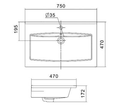 Раковина ASB-Mebel Элина 75 25956 - 2