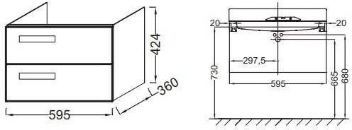 Тумба под раковину Jacob Delafon Rythmik  EB1300-E70 - 1