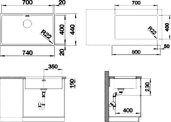 Металлическая мойка Blanco Andano  522971 - 4