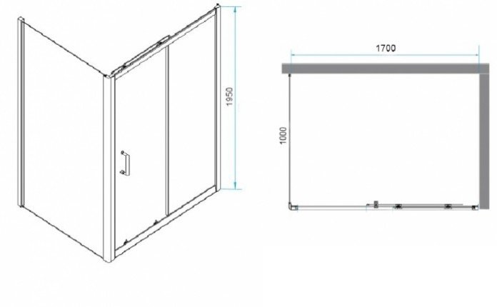 Душевой уголок RGW Passage PA-74-1 170х100 профиль хром стекло прозрачное 4108741170-11 - 2