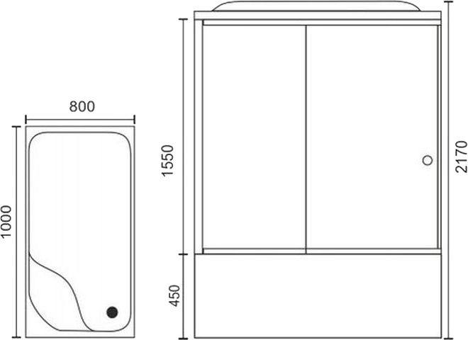 Душевая кабина Royal Bath BP 100х80 L с гидромассажем профиль белый стекло матовое RB8100BP2-M-L - 4