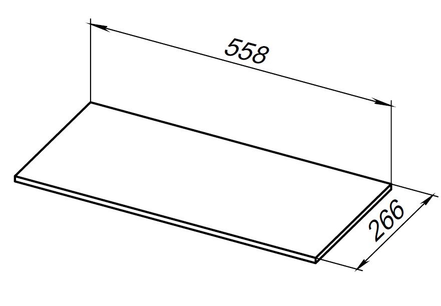 1.33010.G LIBERTY Полка для стеллажа 60, graphite (274490) - 1