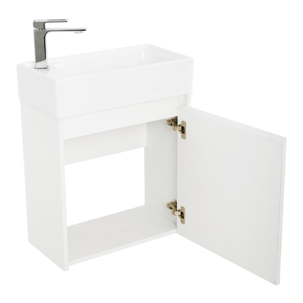 Тумба с раковиной Belbagno Kraft Mini 50 R белый матовый - 4