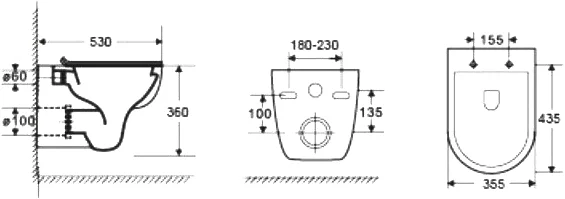 Комплект Weltwasser AMBERG 497 ST + BAARBACH 004 GL-WT + AMBERG RD-WT  10000006682 - 6