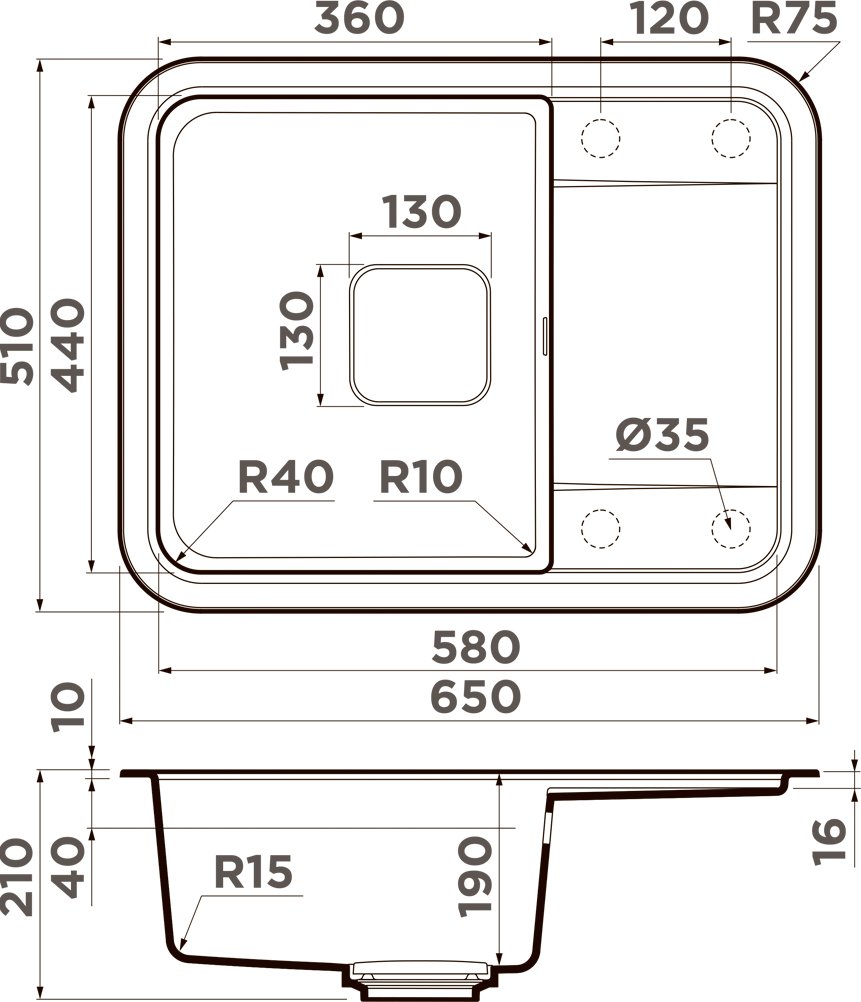 Мойка кухонная Omoikiri Tasogare 65 карамель 4993486 - 2