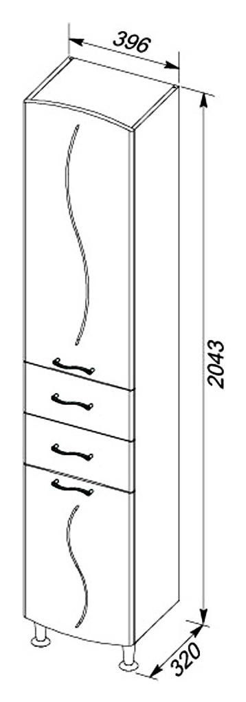 Шкаф-пенал Aquanet Моника 40 R 186778 - 6