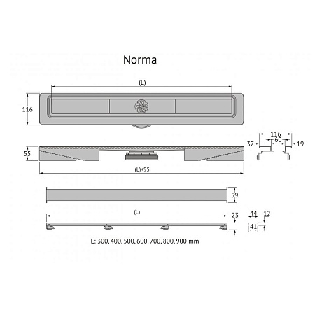 Душевой лоток Berges C1 Norma черный матовый 095039 - 1