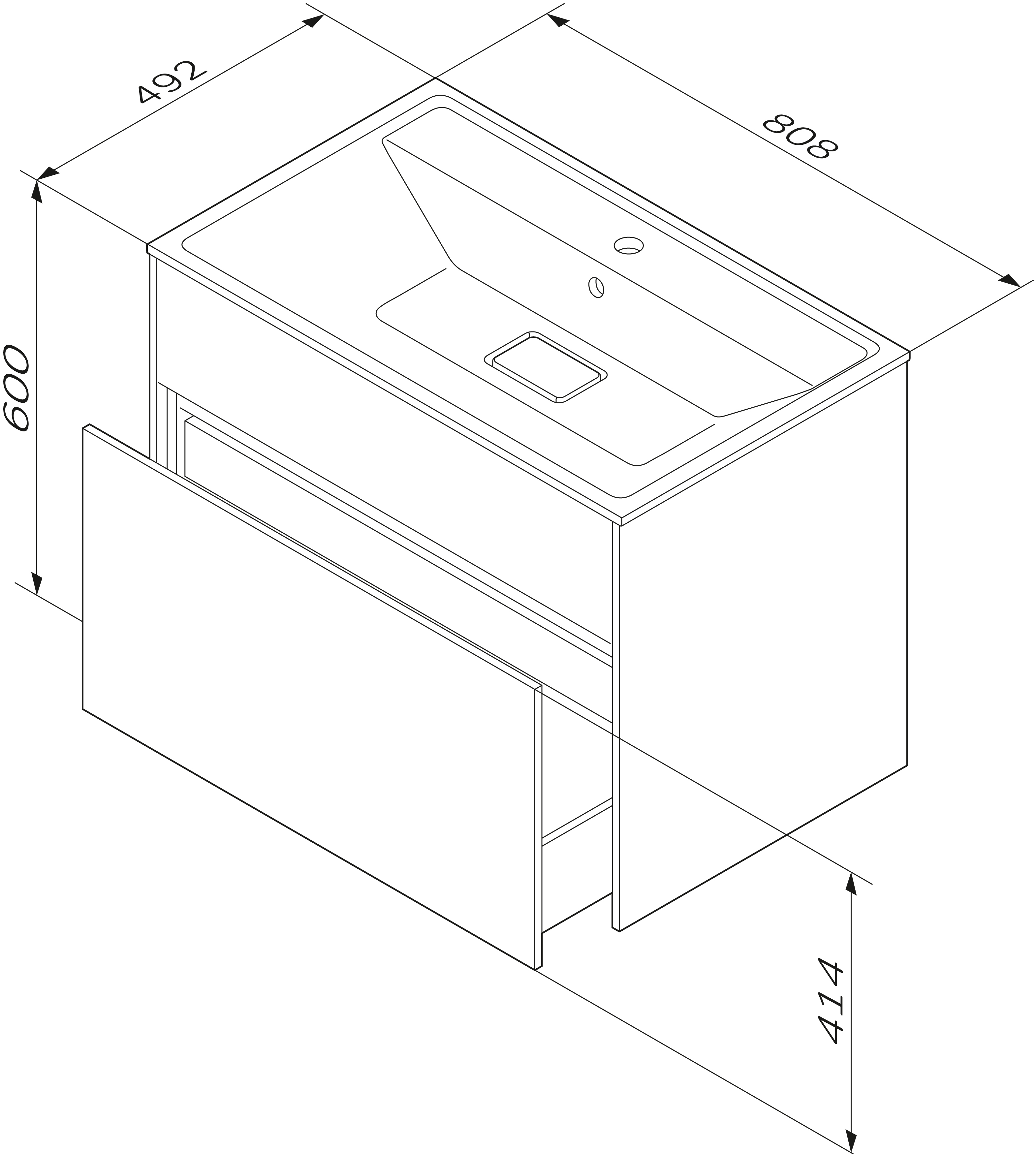 Тумба с раковиной Am.Pm Inspire V2.0 80 белый матовый - 8