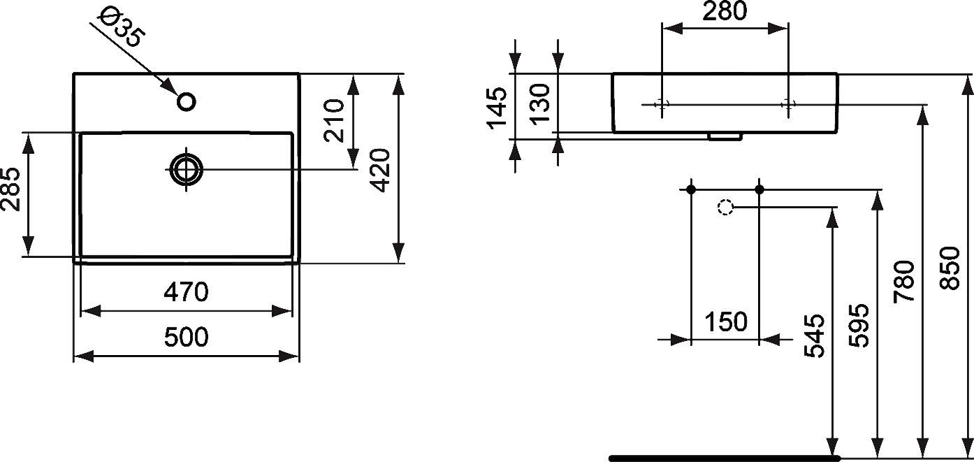 Раковина Ideal Standard Strada 50 белый K077701 - 6