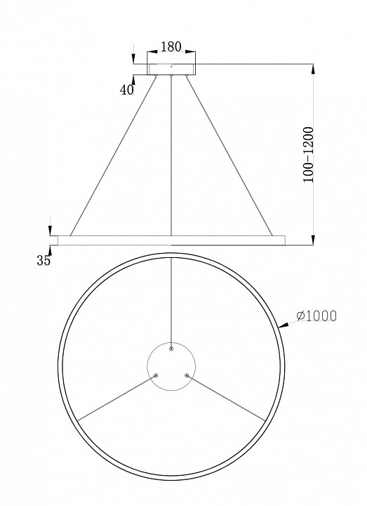 Подвесной светодиодный светильник Maytoni Rim MOD058PL-L54BS4K - 2