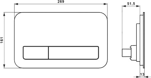 Кнопка смыва Villeroy & Boch ViConnect хром (9224 00 RE) 922400RE - 2