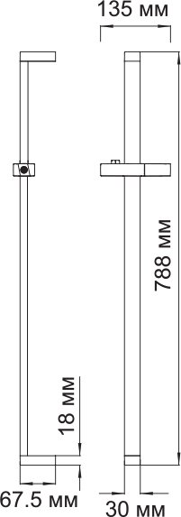 Душевая штанга Wasserkraft A048 светлая бронза - 2