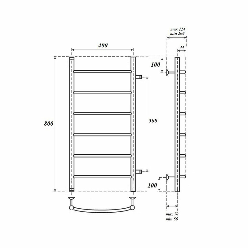 Полотенцесушитель водяной Point Афина 40х80 хром PN04548 - 1