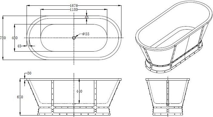 Акриловая ванна BelBagno BB35 - 1