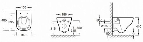 Комплект Jacob Delafon Struktura E21747RU-00 кнопка белая - 5