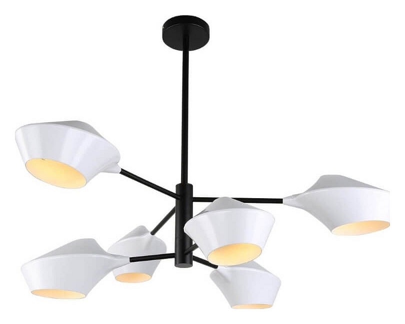 Люстра на штанге LUMINA DECO Romina LDP 6037-6 WT+BK - 0