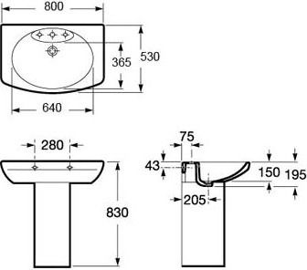 Раковина Roca Dama Senso 327510000 80 см - 15